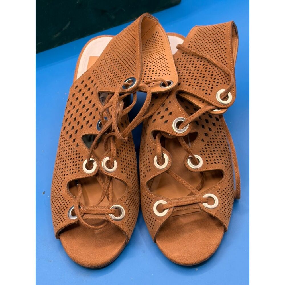 Dolce Vita Women's size 7 Lamont Brown Lace Up Wedge Heel Gladiator Sandals